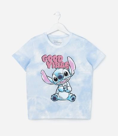 Remera Infantil con Estampa Tie Dye y Stitch - Talle 5 a 14 años