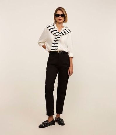 Pantalón Mom Jeans con Pliegues