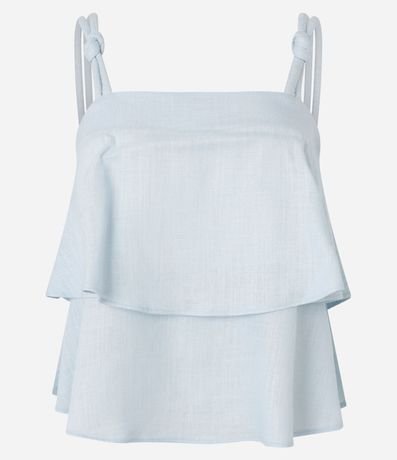 Blusa de breteles en Viscolino con Volados Sobrepuestos 5