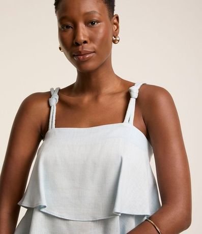 Blusa de breteles en Viscolino con Volados Sobrepuestos 3