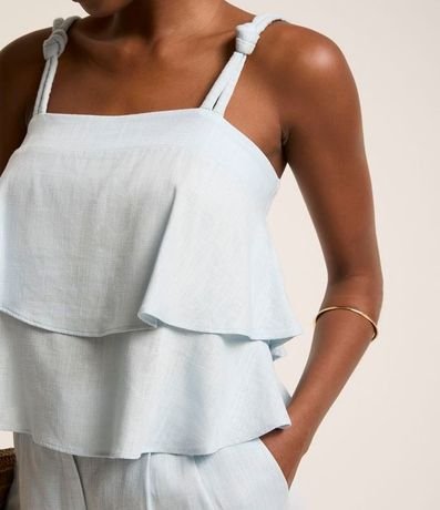 Blusa de breteles en Viscolino con Volados Sobrepuestos 4