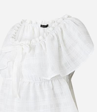 Blusa de Gasa Peplum con Textura y Lazo Delantero 5