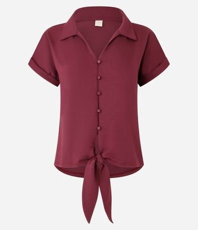 Camisa en Viscosa con Lazo en el Bajo