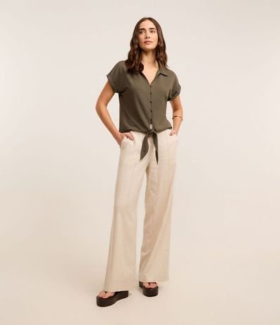 Camisa en Viscosa con Lazo en el Bajo 2