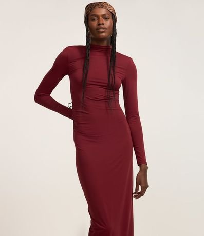 Vestido New Midi con Cuello Alto y Hombreras 2