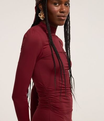 Vestido New Midi con Cuello Alto y Hombreras 3