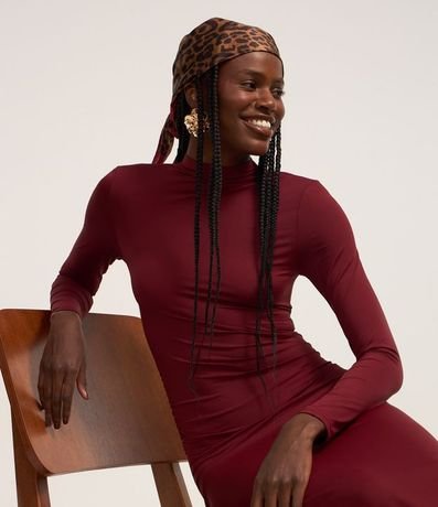 Vestido New Midi con Cuello Alto y Hombreras 4