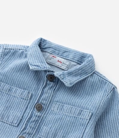 Campera Infantil en Jeans con Estampa Rayada - Talle 0 a 18 meses 6