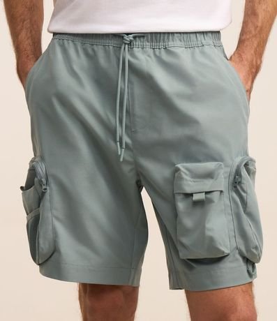 Bermuda Cargo con Cintura Elástica y Bolsillos Tacticos 2