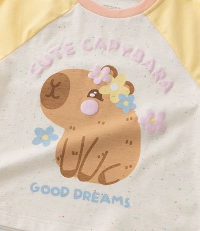 Pijama Largo Infantil con Estampa Carpincho con Flores - Talle 2 a 6 años 9