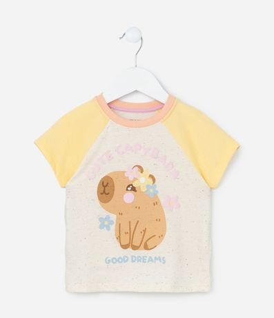 Pijama Corta Infantil Estampado de Carpincho - Talle 2 a 6 años 2