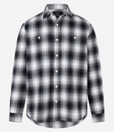 Camisa Comfort en Franela con Estampa de Cuadros 4