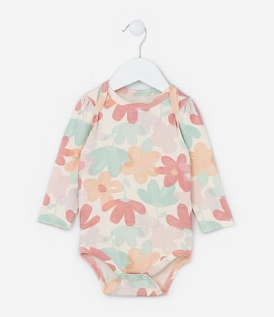 Body Infantil con Estampa Floral - Talle 0 a 24 meses