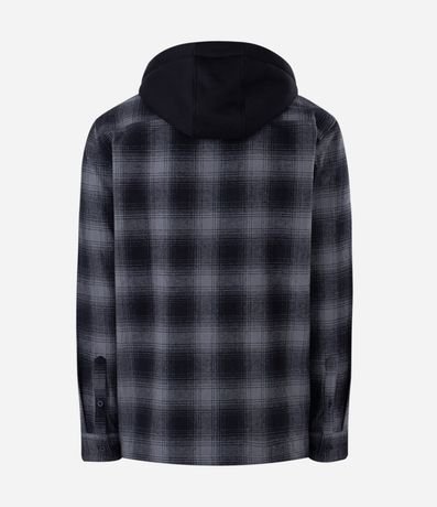 Camisa Comfort en Franela con Capucha Estampa de Cuadros 12