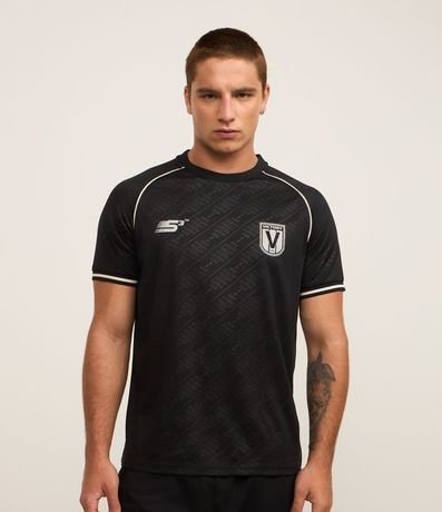 Remera Deportiva Fútbol en Tecnología Dry con Rib y Estampa Heat Print
