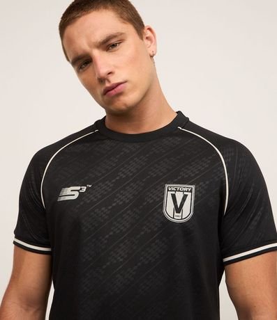 Remera Deportiva Fútbol en Tecnología Dry con Rib y Estampa Heat Print 3