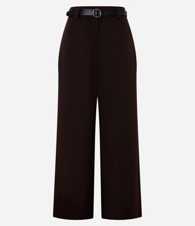 Pantalón Recto Sastrería con Cinturón de PU 6