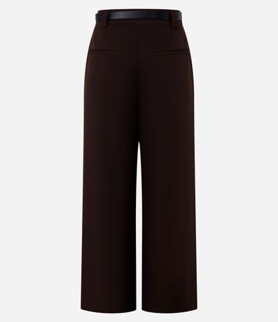 Pantalón Recto Sastrería con Cinturón de PU 7