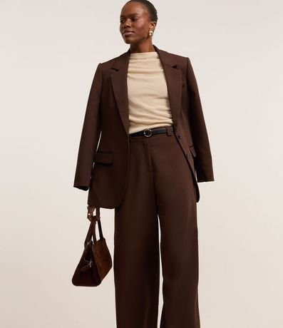 Pantalón Recto Sastrería con Cinturón de PU 2