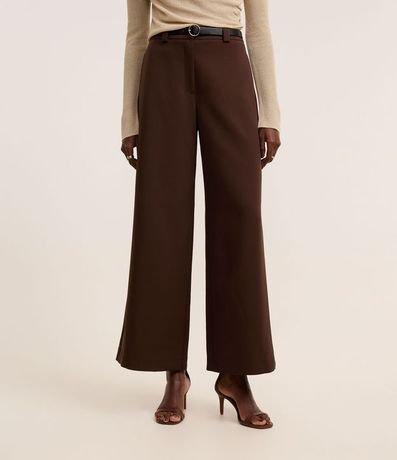 Pantalón Recto Sastrería con Cinturón de PU 3