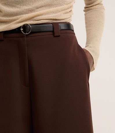 Pantalón Recto Sastrería con Cinturón de PU 4