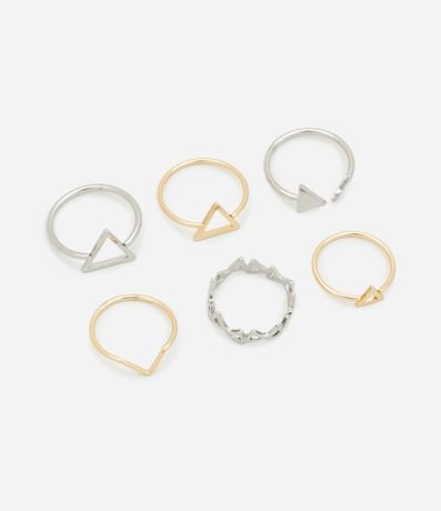Kit 06 Anillos con Formato de Triângulos Variados