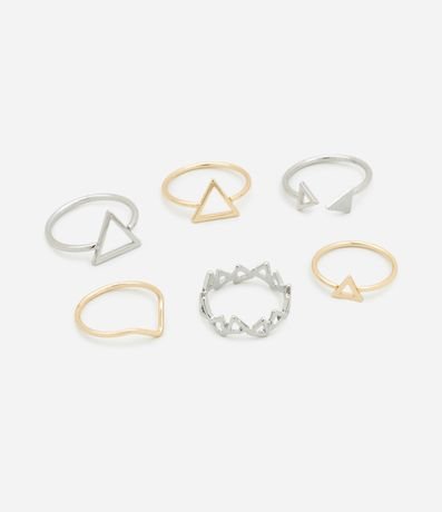 Kit 06 Anillos con Formato de Triângulos Variados 2