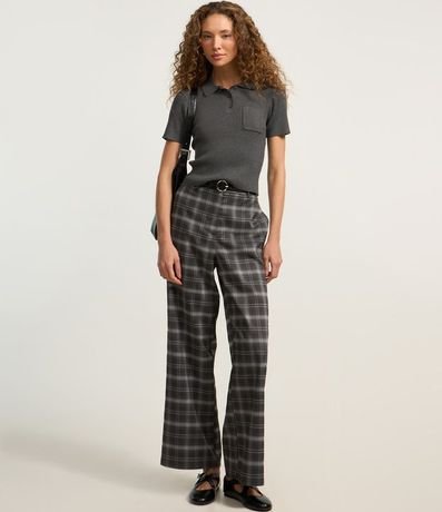 Blusa Polo en Punto Acanalado con Bolsillo en el Pecho 2