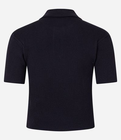 Blusa Polo en Punto Acanalado con Bolsillo en el Pecho 3