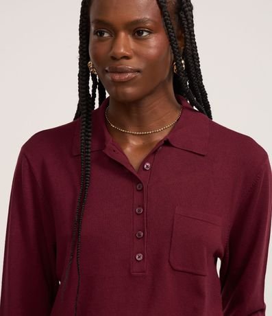 Blusa en Punto con Abotonado y Pequeño Bolsillo Solo 3