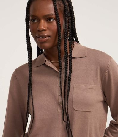 Blusa en Punto con Abotonado y Pequeño Bolsillo Solo 3