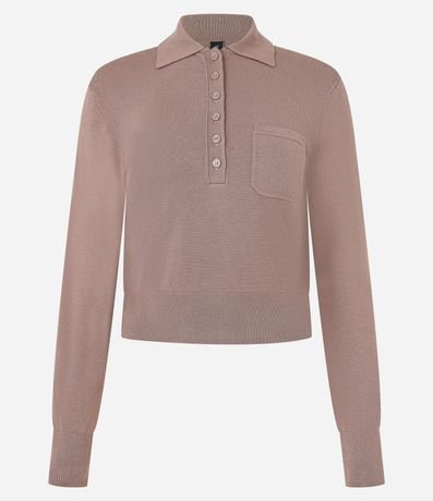 Blusa en Punto con Abotonado y Pequeño Bolsillo Solo 4