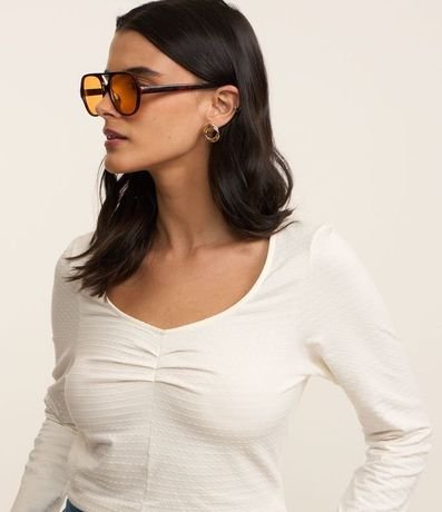 Blusa en Algodón con Fruncido en el Escote 2