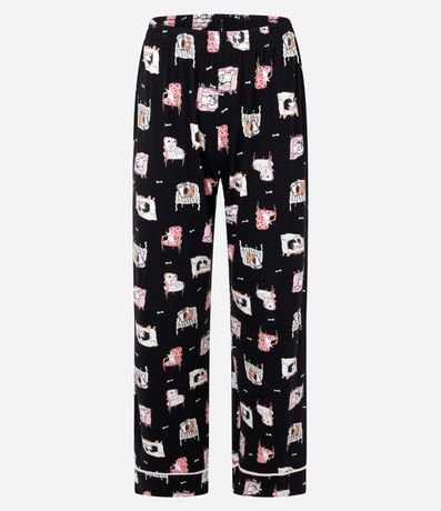 Pijama Americano Largo en Viscosa con Estampa de Mascotas 8