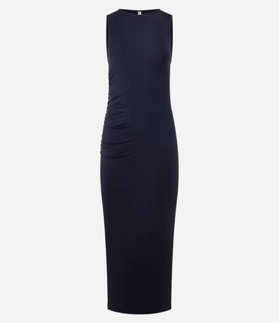 Vestido Largo en Microfibra con Fruncido Lateral 5