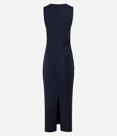 Vestido Largo en Microfibra con Fruncido Lateral 6