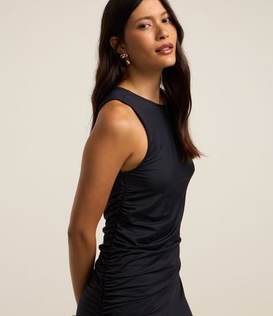 Vestido Largo en Microfibra con Fruncido Lateral 3