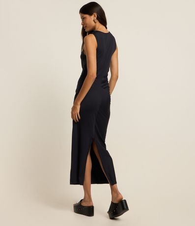 Vestido Largo en Microfibra con Fruncido Lateral 4