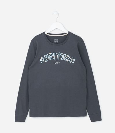 Pijama Largo Infantil en Algodón con Estampa New York City - Talle 7 al 16 años 2