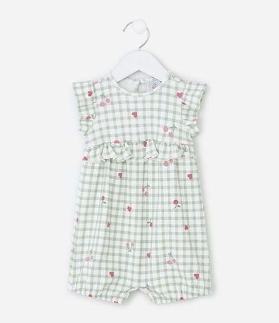 Enterito Infantil con Volados y Estampa de Cuadros - Talle 0 a 18 meses 2