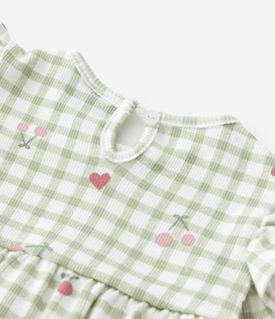 Enterito Infantil con Volados y Estampa de Cuadros - Talle 0 a 18 meses 5