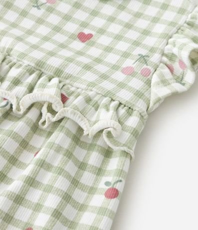 Enterito Infantil con Volados y Estampa de Cuadros - Talle 0 a 18 meses 7