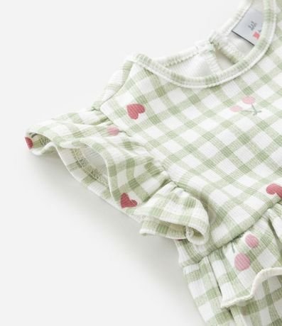 Enterito Infantil con Volados y Estampa de Cuadros - Talle 0 a 18 meses 8