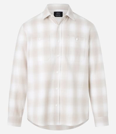 Camisa Comfort en Franela con Estampa de Cuadros