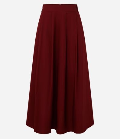 Pollera Sportcore Evasé Midi en Tricolina con Pliegues 6