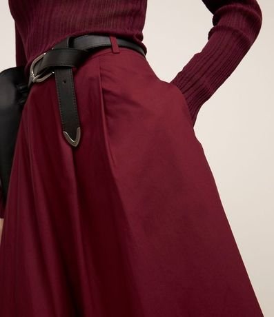 Pollera Sportcore Evasé Midi en Tricolina con Pliegues 3