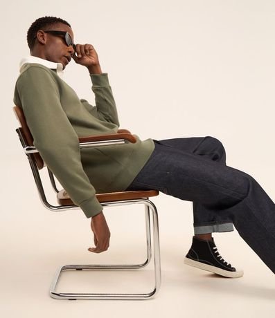 Algodón en Algodón con Cuello Polo y Lettering Bordado 3