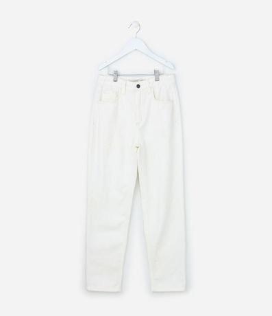 Pantalón Mom Infantil con Bordado de Flores - Talle 5 a 14 años