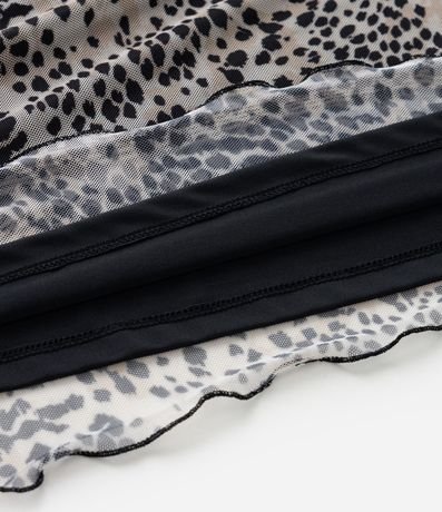 Blusa en Tul Animal Print con Bordes Ondulaos Curve & Plus Size 6