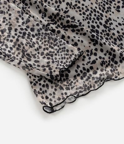 Blusa en Tul Animal Print con Bordes Ondulaos Curve & Plus Size 7